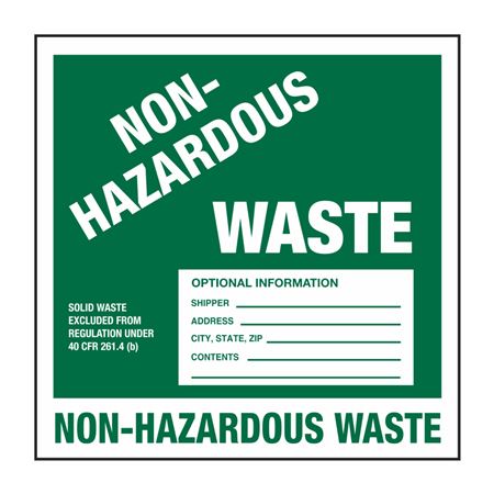 HazWaste Labels - Non-Hazardous - 6 x 6